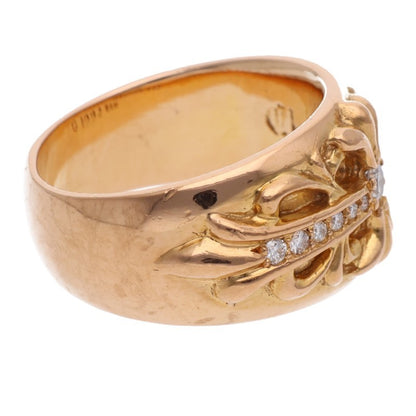 Chrome Hearts 22K Floral Cross Pave Diamond Ring Size JP 21