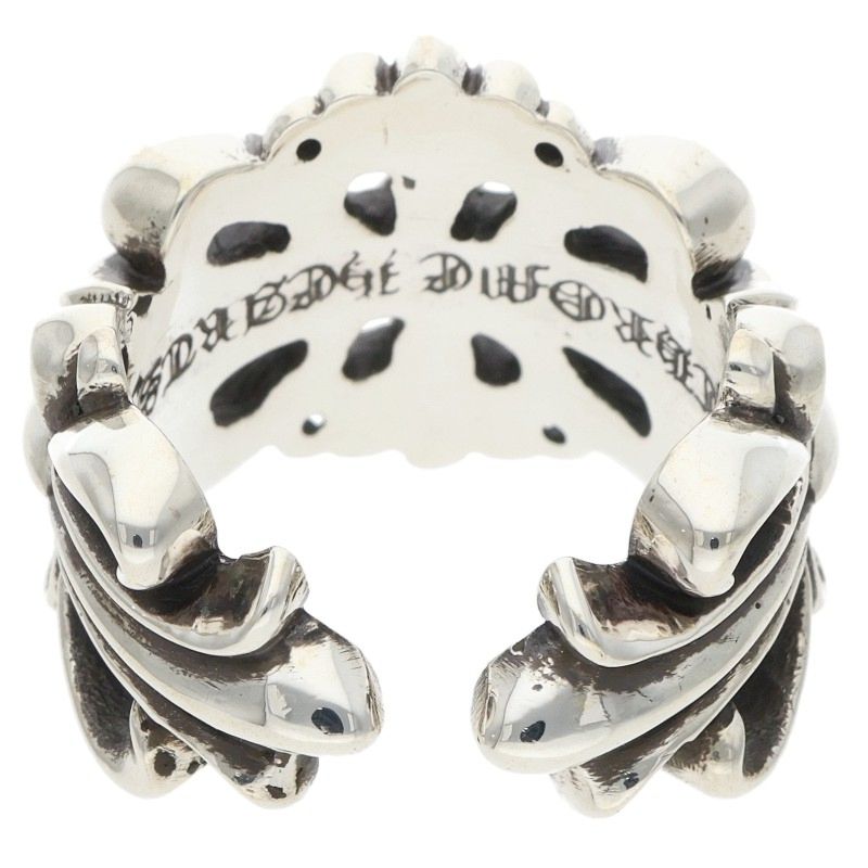 Chrome Hearts DBL FLRL CRS Silver Ring 925 Size JP 11