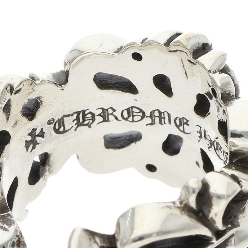 Chrome Hearts DBL FLRL CRS Silver Ring 925 Size JP 11