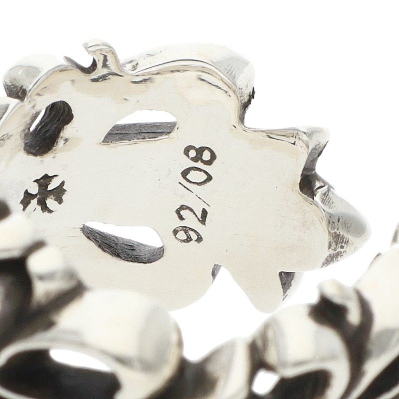 Chrome Hearts DBL FLRL CRS Silver Ring 925 Size JP 11
