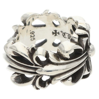 Chrome Hearts DBL FLRL CRS Silver Ring 925 Size JP 11