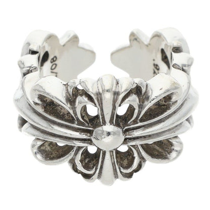 Chrome Hearts DBL FLRL CRS Silver Ring 925 Size JP 11