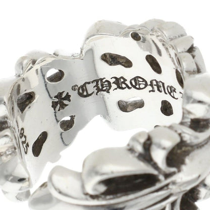 Chrome Hearts DBL FLRL CRS Silver Ring 925 Size JP 11