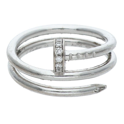 Cartier Juste Un Clou K18WG Diamond Double Ring Size JP 10
