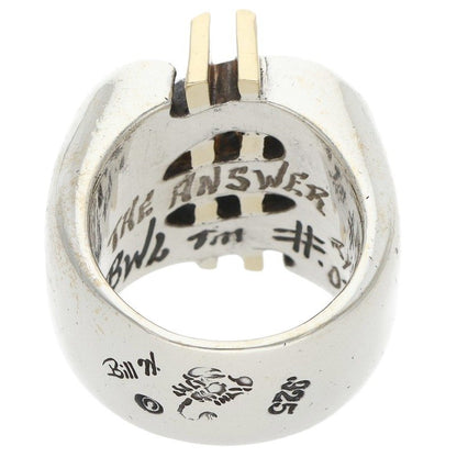 Bill Wall Leather Silver 18K Gold Dollar Ring Size JP 20