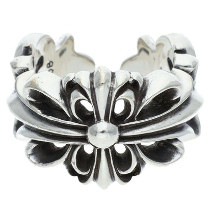 Chrome Hearts DBL FLRL CRS Silver Ring 925 Size JP 12.5