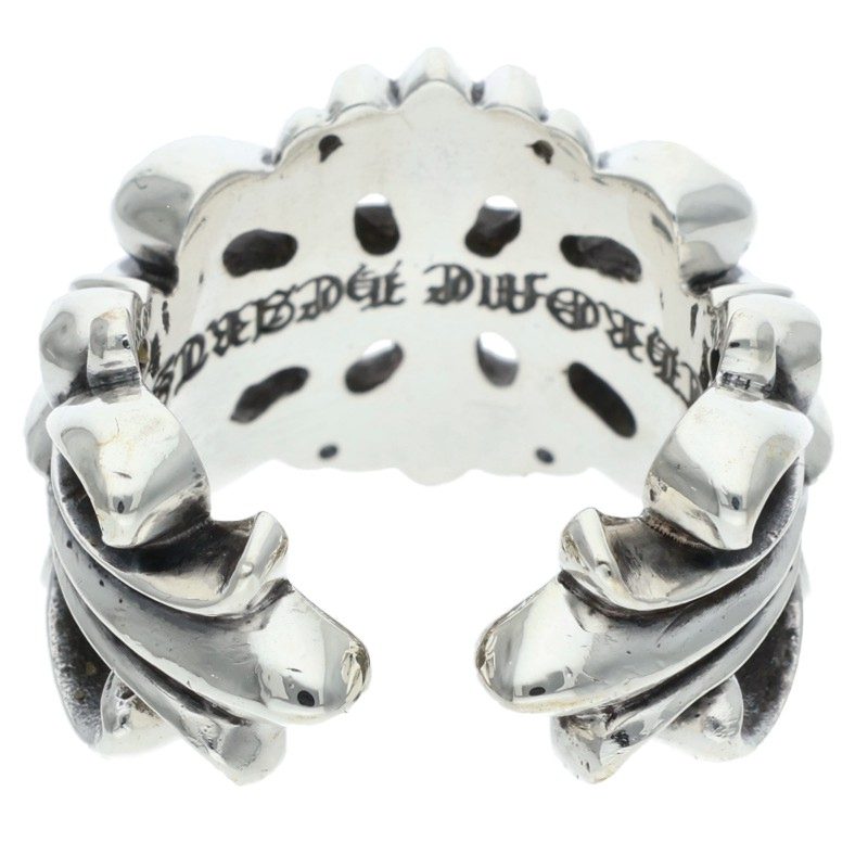Chrome Hearts DBL FLRL CRS Silver Ring 925 Size JP 12.5