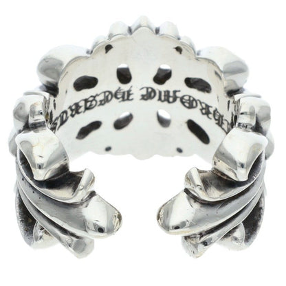 Chrome Hearts DBL FLRL CRS Silver Ring 925 Size JP 12.5