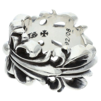 Chrome Hearts DBL FLRL CRS Silver Ring 925 Size JP 12.5