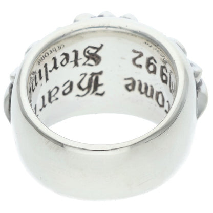 Chrome Hearts FLRL CRS Floral Cross Silver Ring Size JP 9