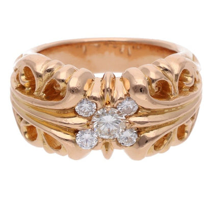 Chrome Hearts 22K 5PT Diamond Gold Ring Size JP 20.5