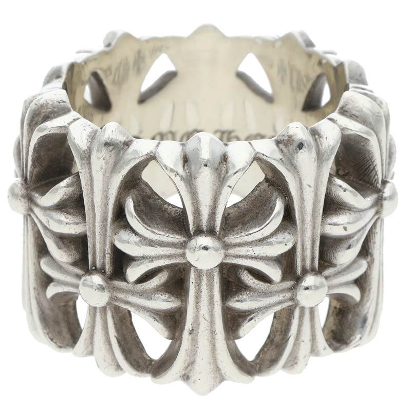 Chrome Hearts Cemetery Cross Silver Ring Size JP 24.5