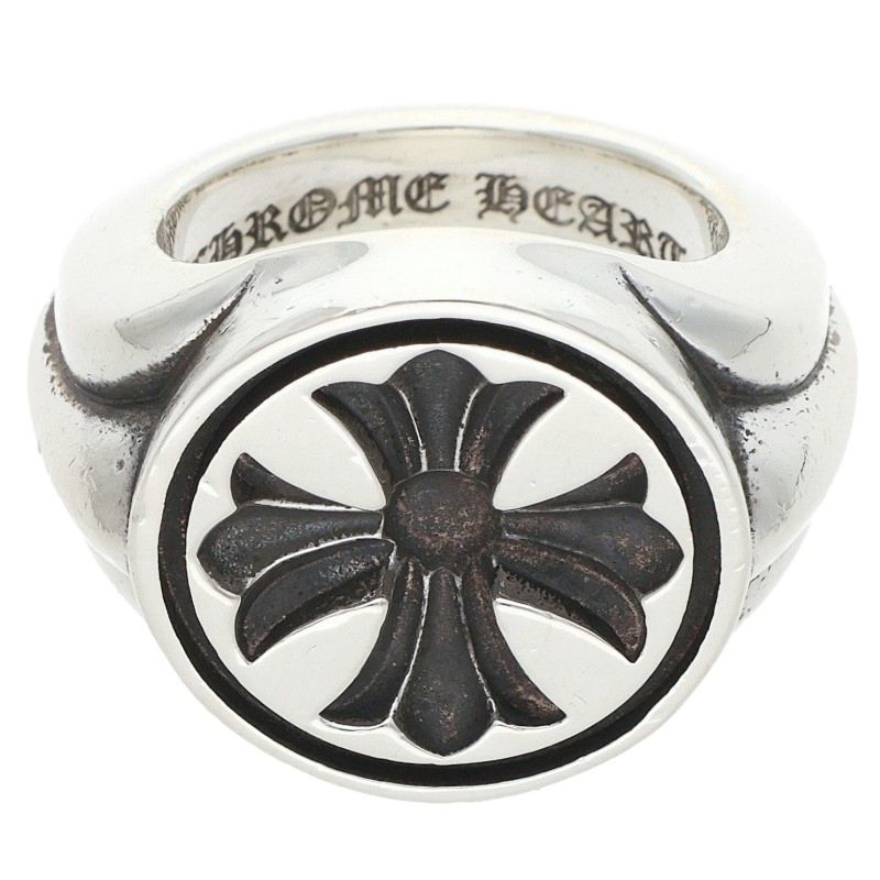 Chrome Hearts SEAL STAMP CH PLS Silver Ring Size JP 14.5