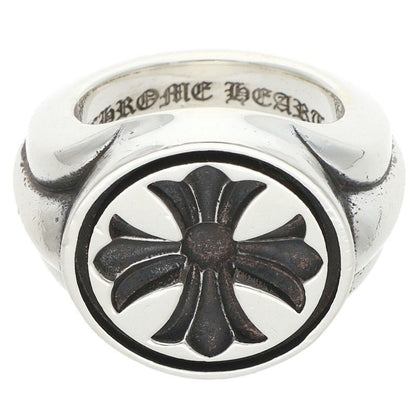 Chrome Hearts SEAL STAMP CH PLS Silver Ring Size JP 14.5