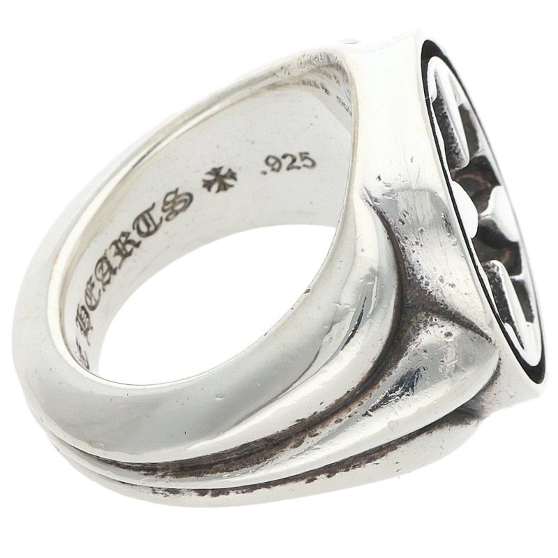 Chrome Hearts SEAL STAMP CH PLS Silver Ring Size JP 14.5