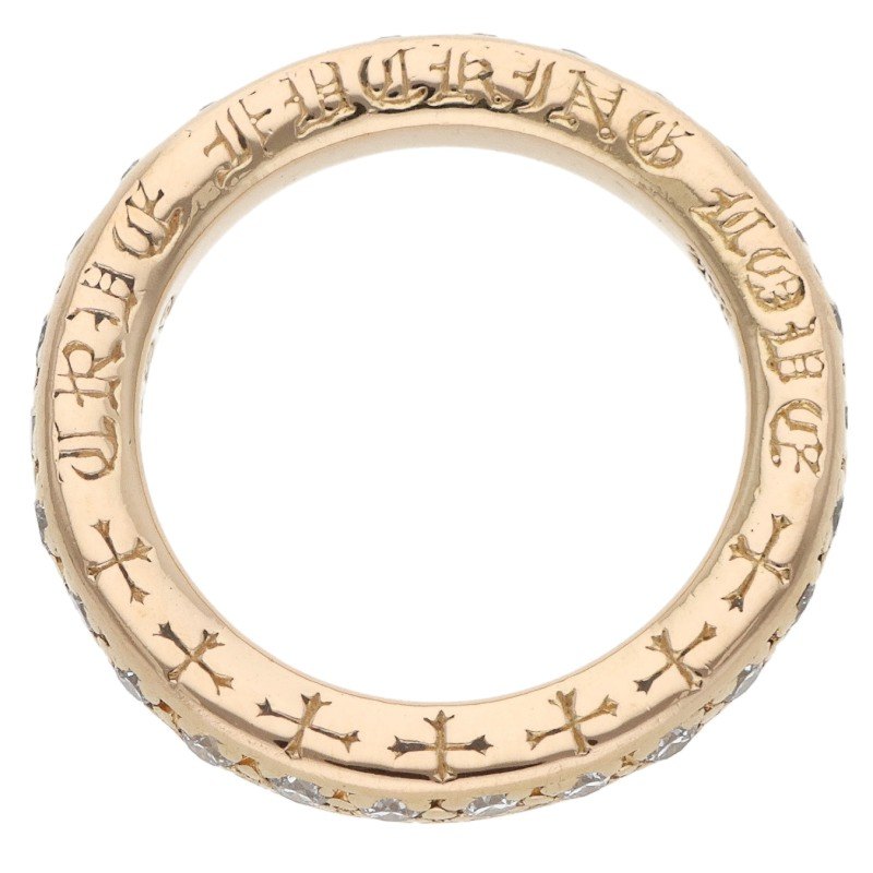 Chrome Hearts 22K TFL Original Pave Gold Ring Size JP 6