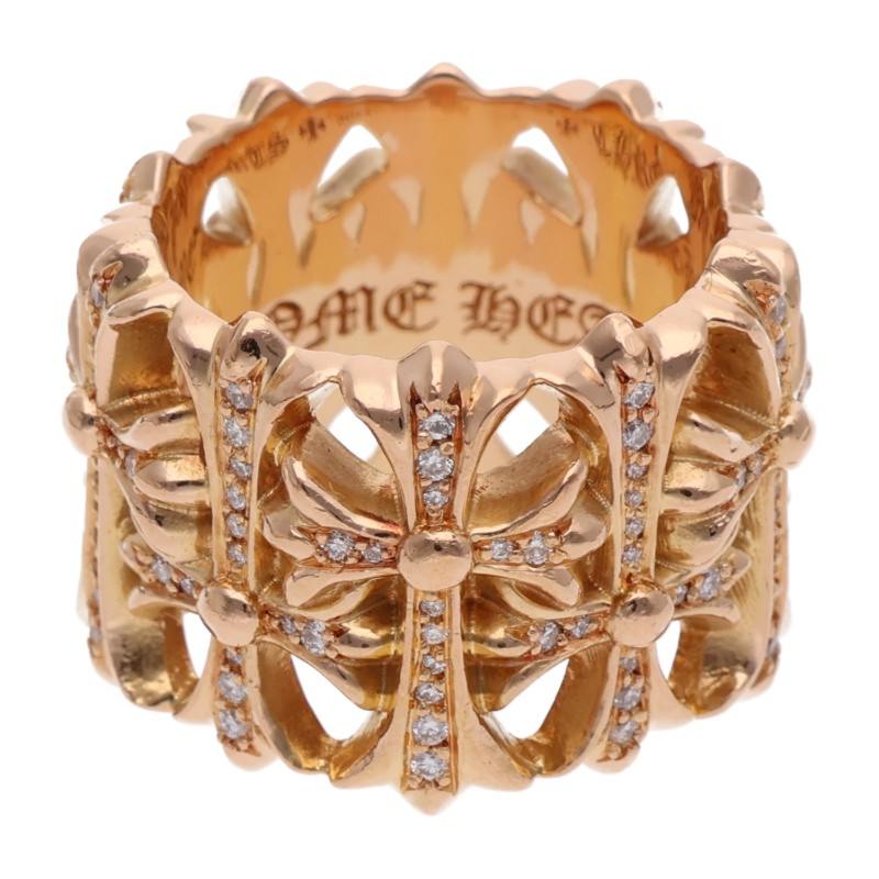 Chrome Hearts 22K Diamond Cemetery Cross Ring Size JP 14