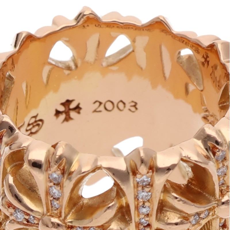 Chrome Hearts 22K Diamond Cemetery Cross Ring Size JP 14