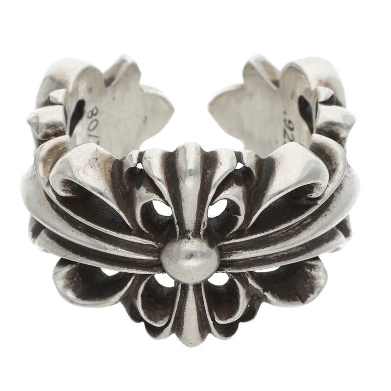 Chrome Hearts DBL FLRL CRS Double Cross Ring Size JP 14