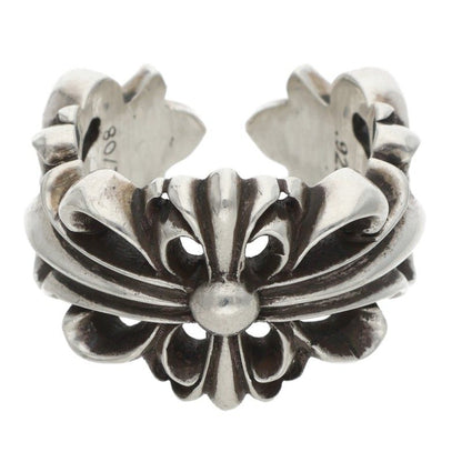 Chrome Hearts DBL FLRL CRS Double Cross Ring Size JP 14