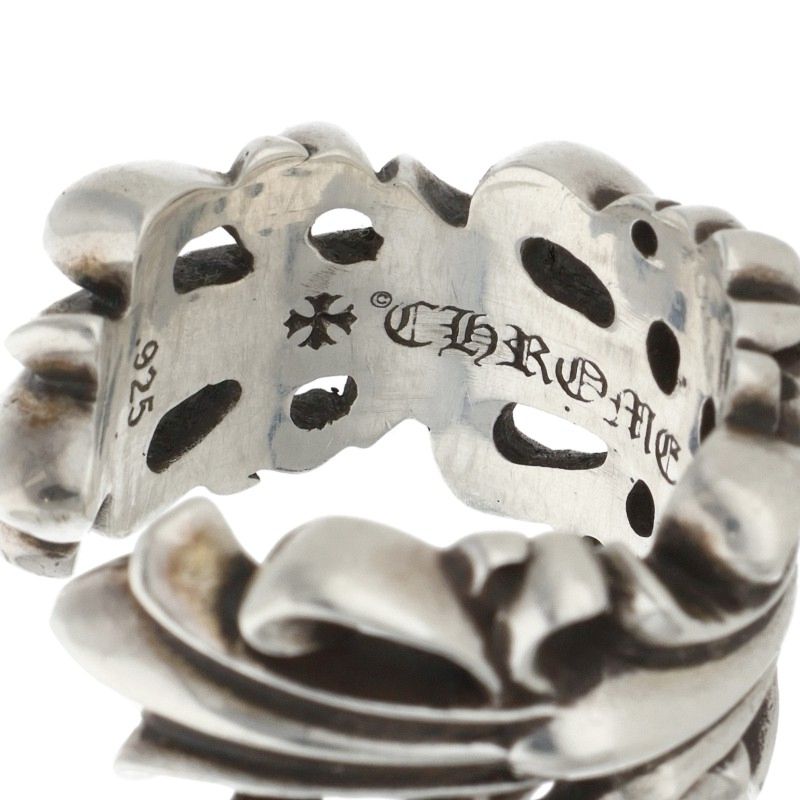 Chrome Hearts DBL FLRL CRS Double Cross Ring Size JP 14