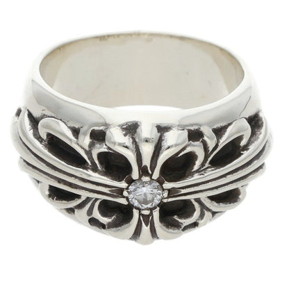 Chrome Hearts FLRL CRS 1DIA Floral Diamond Ring Size JP 17.5