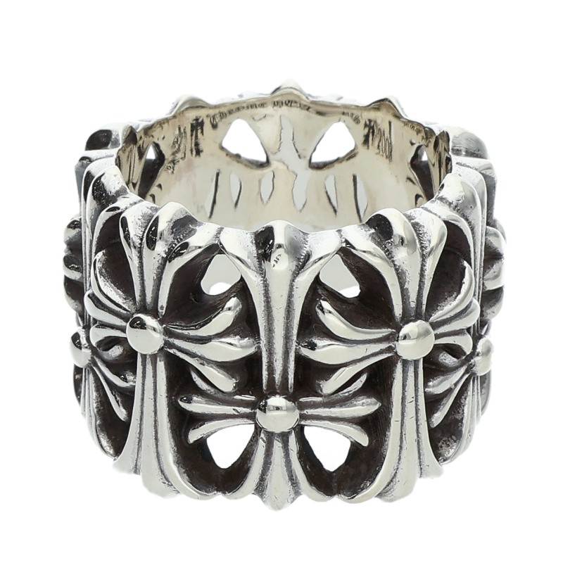 Chrome Hearts CEMETERY Cross Silver Ring Size JP 15.5