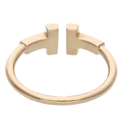TIFFANY&Co. T Wire 18K Pink Gold Diamond Ring Multi