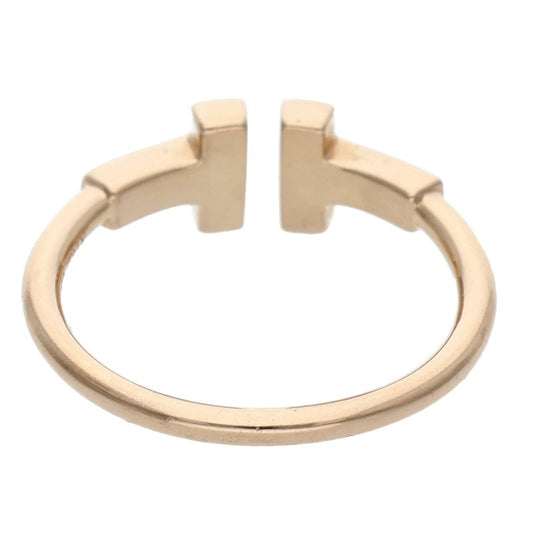 TIFFANY&Co. T Wire 18K Pink Gold Diamond Ring Multi