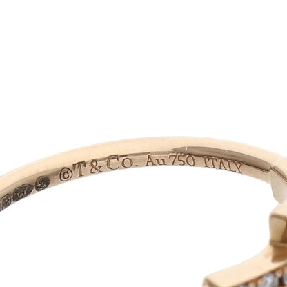 TIFFANY&Co. T Wire 18K Pink Gold Diamond Ring Multi