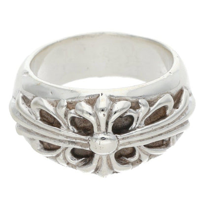 Chrome Hearts FLRL CRS Floral Cross Silver Ring Size JP 22.5