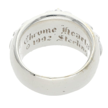 Chrome Hearts FLRL CRS Floral Cross Silver Ring Size JP 22.5