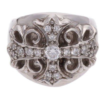 Chrome Hearts 18K Pave Diamond Keeper Ring Size JP 23.5