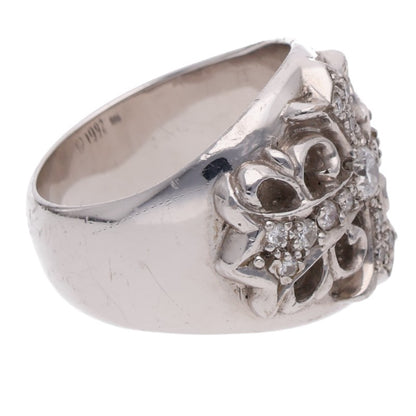 Chrome Hearts 18K Pave Diamond Keeper Ring Size JP 23.5