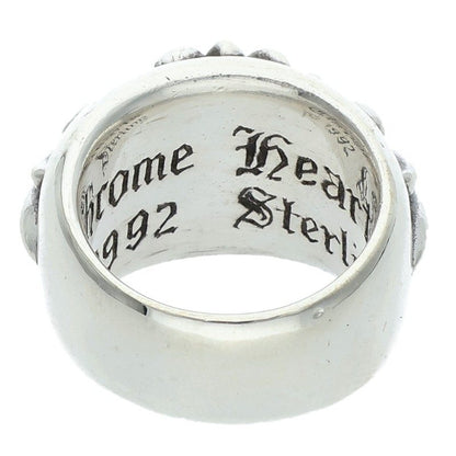 Chrome Hearts FLRL CRS Floral Cross Silver Ring Size JP 9