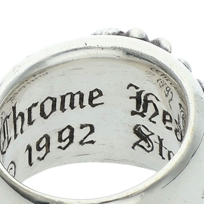 Chrome Hearts FLRL CRS Floral Cross Silver Ring Size JP 9