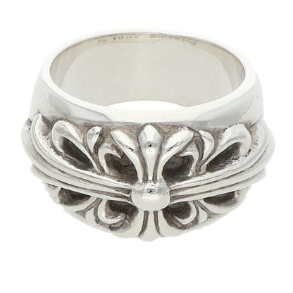 Chrome Hearts FLRL CRS Floral Cross Silver Ring Size JP 13