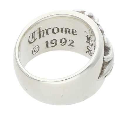 Chrome Hearts FLRL CRS Floral Cross Silver Ring Size JP 13