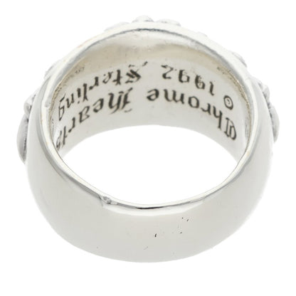 Chrome Hearts FLRL CRS Floral Cross Silver Ring Size JP 18.5