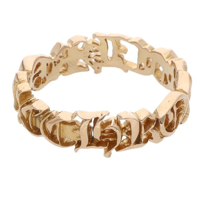 Chrome Hearts 22K Script Band Ring Yellow Gold Size JP 24