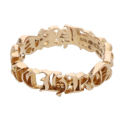Chrome Hearts 22K Script Band Ring Yellow Gold Size JP 24