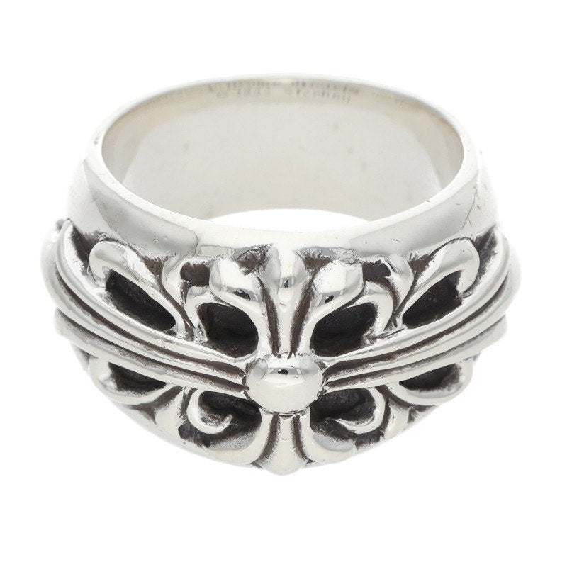 Chrome Hearts FLRL CRS Floral Cross Silver Ring Size JP 15