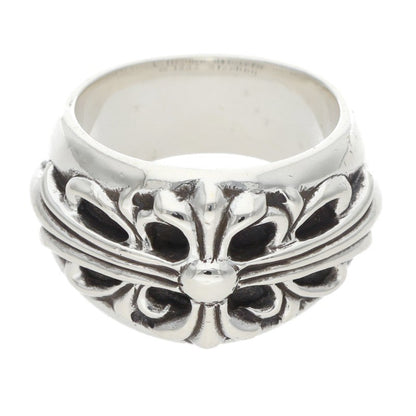 Chrome Hearts FLRL CRS Floral Cross Silver Ring Size JP 15