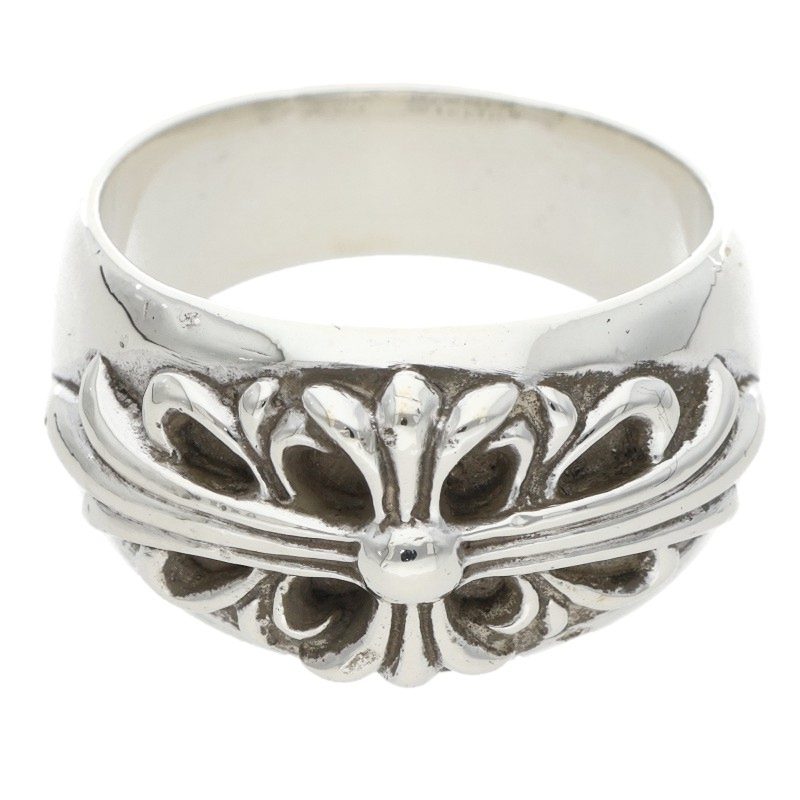 Chrome Hearts Floral Cross Silver Ring Size JP 22