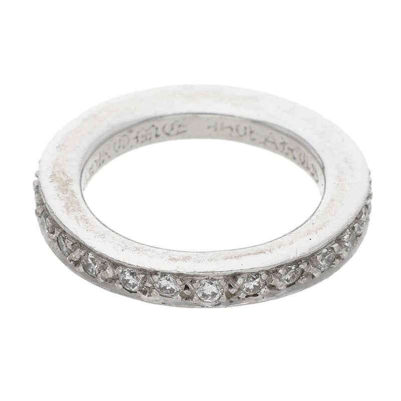 Chrome Hearts 18KWG Pave Diamond Ring Size JP 4