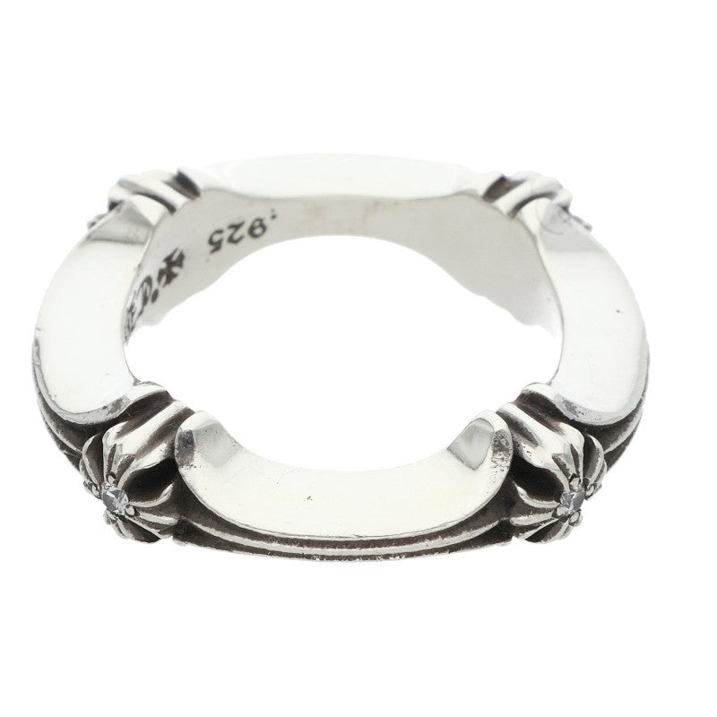 Chrome Hearts PLUS AND BONE DIA 4P Silver Ring Size JP 4