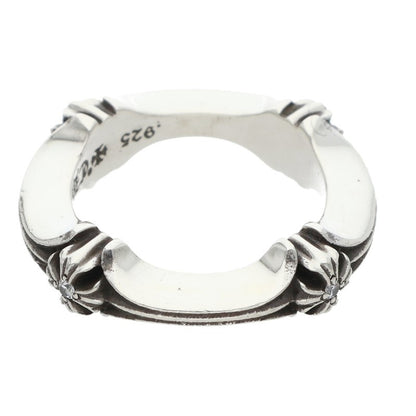 Chrome Hearts PLUS AND BONE DIA 4P Silver Ring Size JP 4