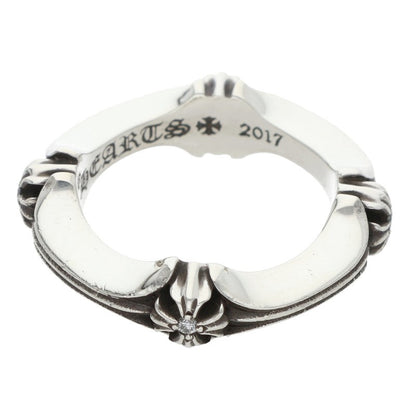 Chrome Hearts PLUS AND BONE DIA 4P Silver Ring Size JP 4
