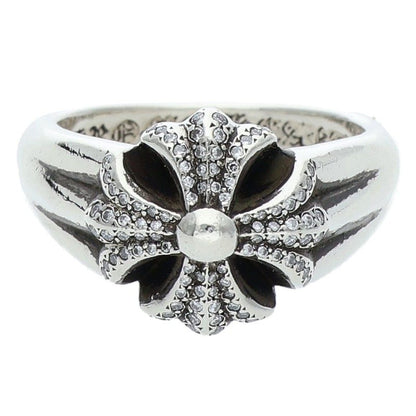 Chrome Hearts CUTOUT CH PLS SML PAVE Diamond Ring Size JP 16