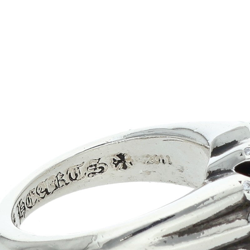 Chrome Hearts CUTOUT CH PLS SML PAVE Diamond Ring Size JP 16